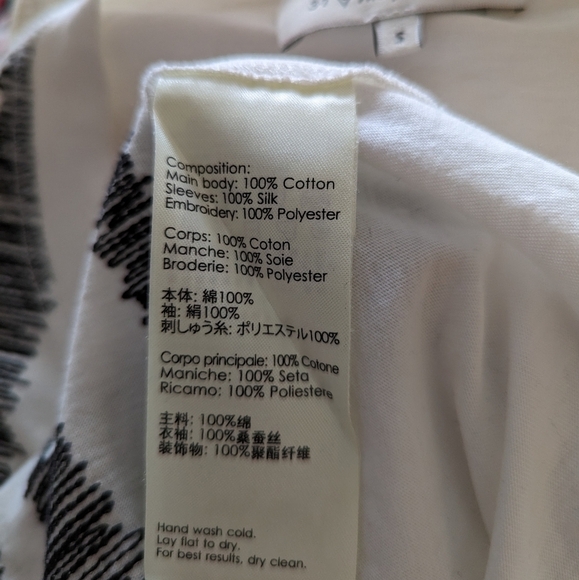 3.1 PHILLIP LIM black zig zag embroidered t-shirt small - Picture 8 of 9